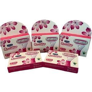 5 X Schick Quattro Womens Razor Cartridges Refill TEN Total Razor Cartridges